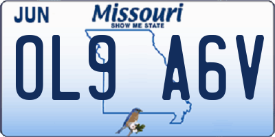 MO license plate OL9A6V