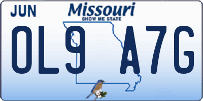MO license plate OL9A7G