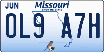 MO license plate OL9A7H