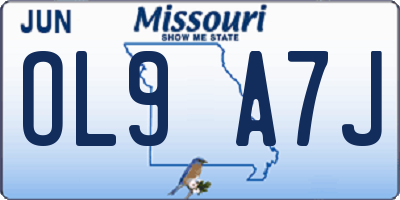 MO license plate OL9A7J