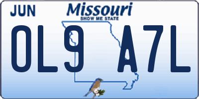 MO license plate OL9A7L