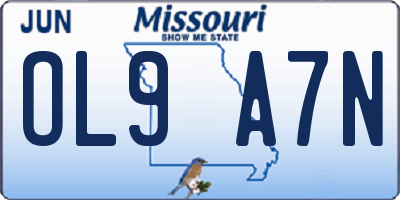 MO license plate OL9A7N