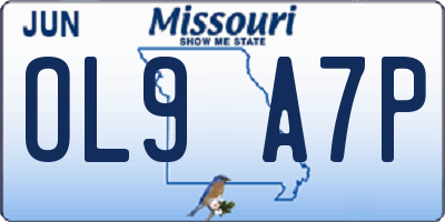 MO license plate OL9A7P