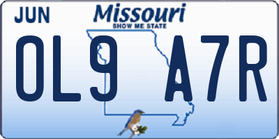 MO license plate OL9A7R