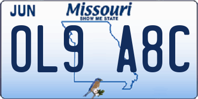 MO license plate OL9A8C