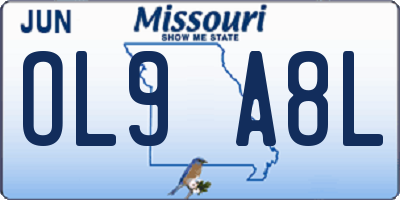 MO license plate OL9A8L