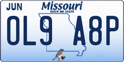 MO license plate OL9A8P
