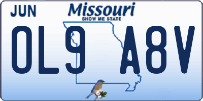 MO license plate OL9A8V