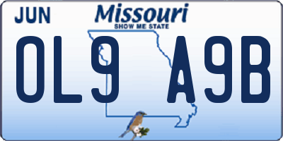 MO license plate OL9A9B