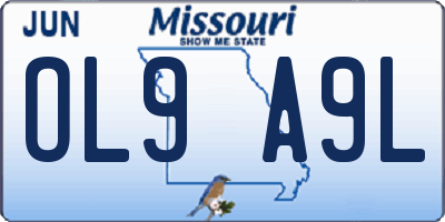 MO license plate OL9A9L