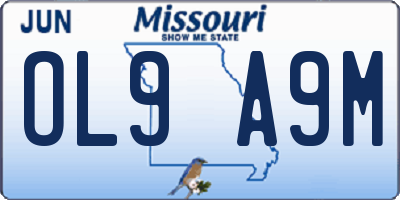 MO license plate OL9A9M
