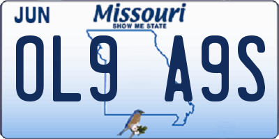 MO license plate OL9A9S