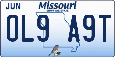 MO license plate OL9A9T