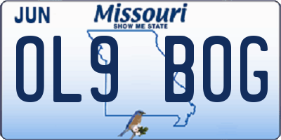 MO license plate OL9B0G