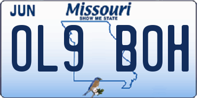 MO license plate OL9B0H