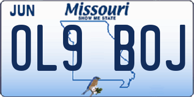 MO license plate OL9B0J