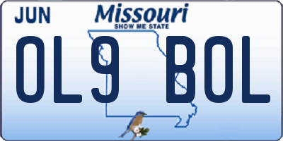 MO license plate OL9B0L