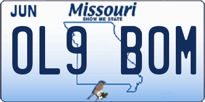 MO license plate OL9B0M