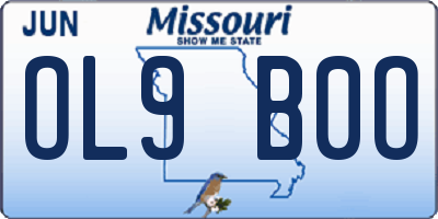 MO license plate OL9B0O