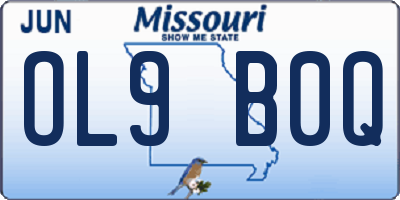 MO license plate OL9B0Q