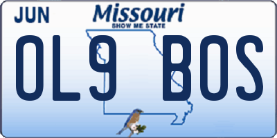 MO license plate OL9B0S