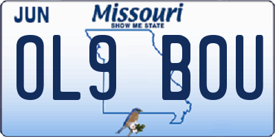 MO license plate OL9B0U
