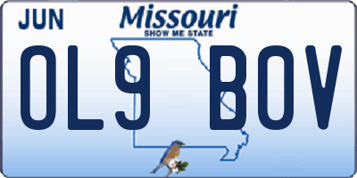 MO license plate OL9B0V