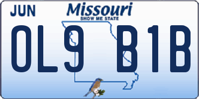 MO license plate OL9B1B