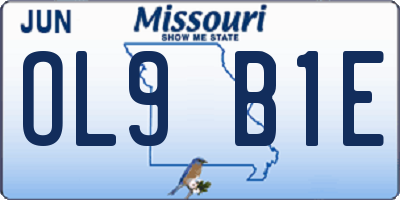 MO license plate OL9B1E
