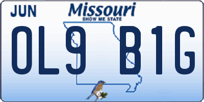 MO license plate OL9B1G