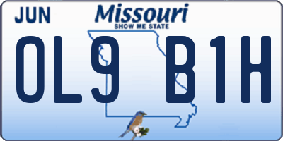 MO license plate OL9B1H