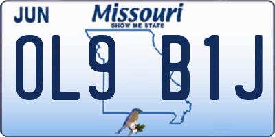 MO license plate OL9B1J