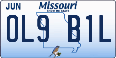 MO license plate OL9B1L