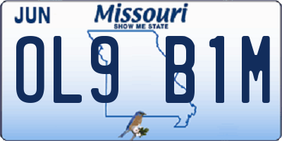 MO license plate OL9B1M