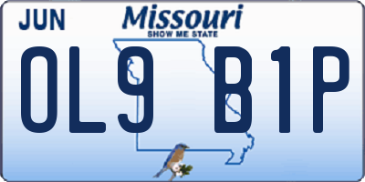MO license plate OL9B1P