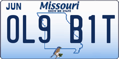 MO license plate OL9B1T