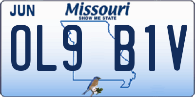 MO license plate OL9B1V