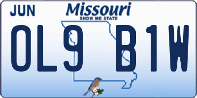 MO license plate OL9B1W