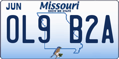 MO license plate OL9B2A