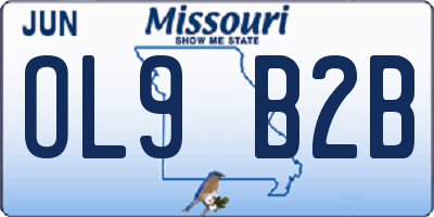 MO license plate OL9B2B