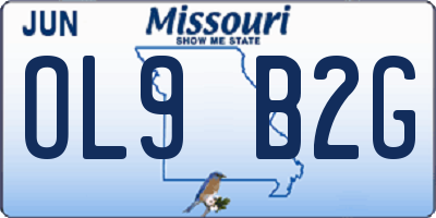 MO license plate OL9B2G