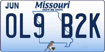 MO license plate OL9B2K