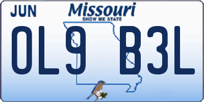 MO license plate OL9B3L