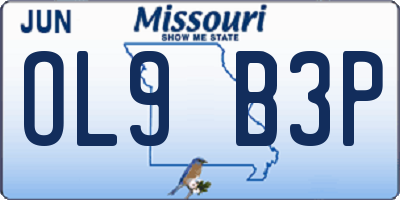 MO license plate OL9B3P