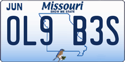 MO license plate OL9B3S