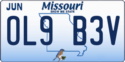 MO license plate OL9B3V