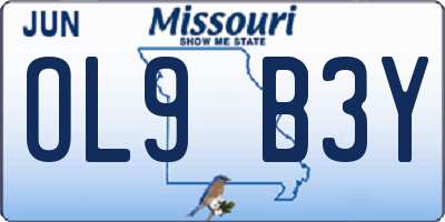 MO license plate OL9B3Y