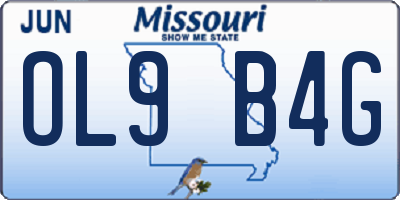 MO license plate OL9B4G