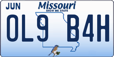 MO license plate OL9B4H