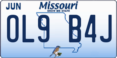 MO license plate OL9B4J